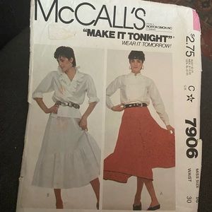 2 uncut tea-length skirt patterns- misses 16